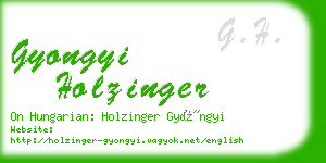 gyongyi holzinger business card